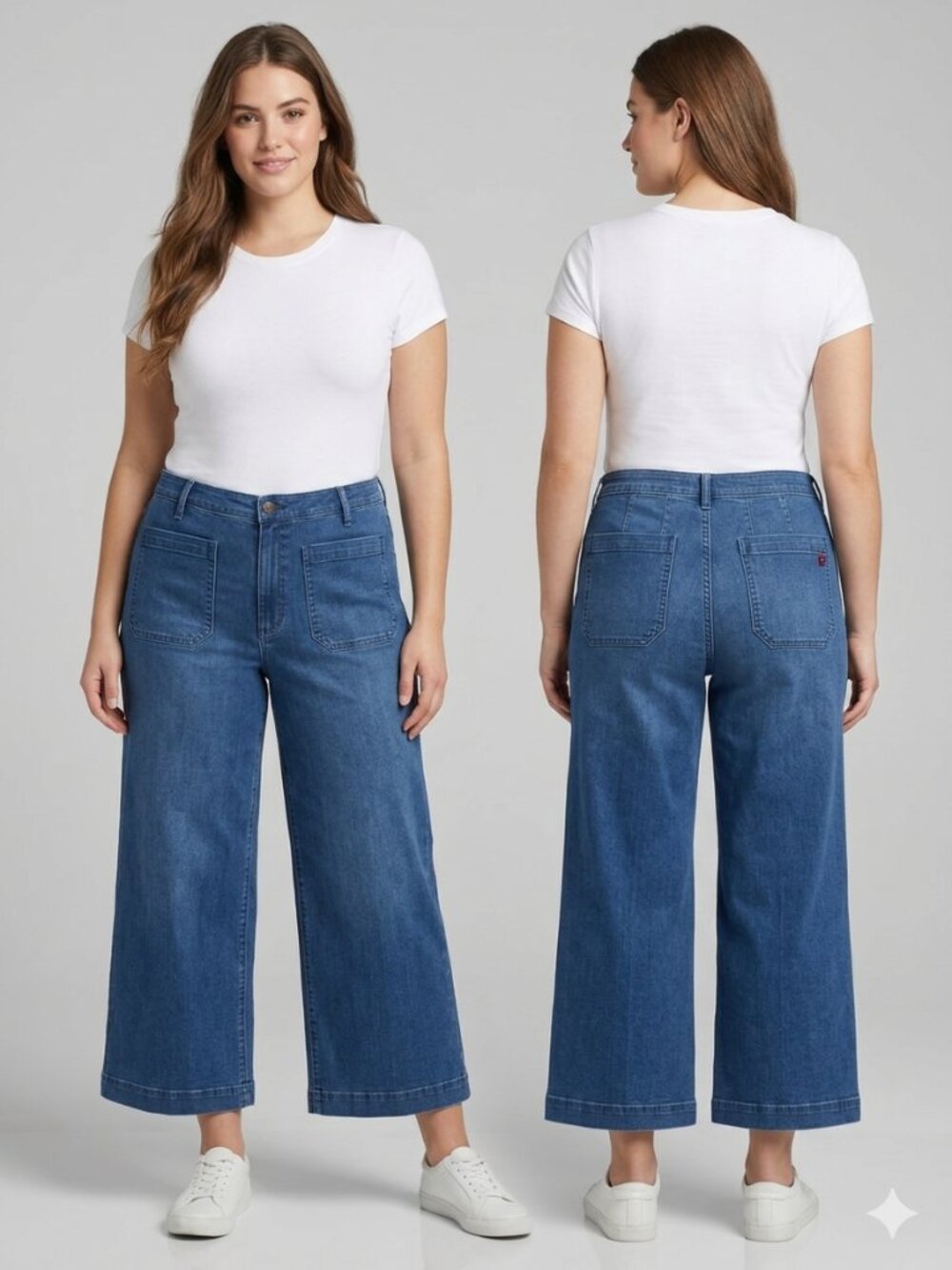 Jessica Simpson High Rise Cropped Wide Leg Jeans Women's Size 16 Dark Wash NWT